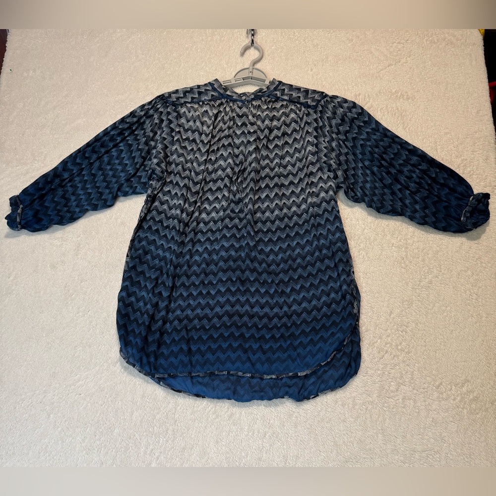Soft Surroundings Long Sleeves Geometric Print Top Size Medium